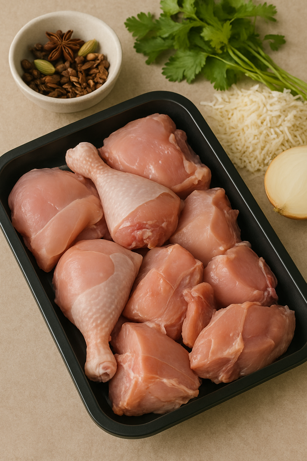 Chicken Biryani Cut